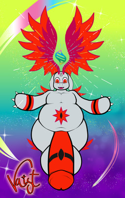 abstract_background anthro arm_markings balls belly belly_markings big_balls big_belly big_penis fangs floating front_view genitals gradient_background head_wings huge_balls huge_penis hyper hyper_genitalia hyper_penis male markings nude_anthro nude_male overweight penis simple_background solo sparkles spread_arms teeth unusual_wing_placement wings tkongingi nintendo pokemon rutherford_(tkongingi) generation_9_pokemon mega_dragonite mega_evolution pokemon_(species) flat_colors hi_res