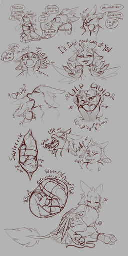 apple apple_in_mouth bdsm bondage bound comforting_prey digestion digestion_noises fatal_vore folded_ears food fruit head_first internal plant questionable_consent same_size_vore skull_symbol vore crunchy_kitkat avali absurd_res hi_res