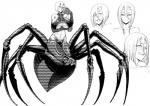 armwear big_breasts breast_squish breasts clothing elbow_gloves female gloves handwear huge_breasts monster_girl_(genre) multi_eye open_mouth pose solo squish tight_clothing tongue tongue_out otzer5957706 european_mythology greek_mythology monster_musume mythology rachnera_arachnera_(monster_musume) arachne arachnid arachnid_taur arthropod arthropod_taur spider spider_taur taur model_sheet monochrome