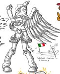 anthro bottomwear clothed clothing crossgender feathered_wings feathers female flag frilly frilly_clothing gondola_(boat) hair half-shaved_head heart_symbol italian_flag long_snout looking_at_viewer mtf_crossgender skirt snout solo vehicle watercraft wings yakkokatto cavemanon_studios goodbye_volcano_high snoot_game naser_(gvh) nasera dinosaur prehistoric_species pterodactylus pterosaur reptile scalie monochrome sketch