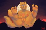 anthro anus balls feet genitals low-angle_view male moon paws penis solo toes tischotter canid canine canis mammal wolf