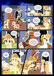 absurd_res accessory alice_goldenfeather_(estories) annoyed anthro border brother_(lore) brother_and_sister_(lore) chimera clock cutie_mark daughter_(lore) dialogue discord_(mlp) draconequus ears_down ears_flat ears_up earth_pony english_text equid equine estories fable_(estories) family feathered_wings feathers female feral floor fluttershy_(mlp) folded_wings freaking_out friendship_is_magic golden_jewel_(estories) group hair_accessory hair_tie hallway handrailing hasbro hi_res hooves horse male mammal mother_(lore) mother_and_child_(lore) mother_and_daughter_(lore) mother_and_son_(lore) my_little_pony mythological_creature mythological_equine mythology narrowed_eyes night night_time open_mouth parent_(lore) parent_and_child_(lore) parent_and_daughter_(lore) parent_and_son_(lore) pegasus pivoted_ears pony raised_hoof rear_view sibling_(lore) sister_(lore) son_(lore) stairs text white_border wings wood wood_floor yellow_body yellow_feathers yellow_wings