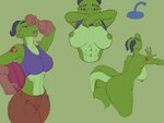 abs big_breasts big_butt breasts butt claws clothing female green_body horn shower solo wide_hips lugen_kobold kobold scalie hi_res