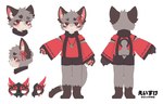 absurd_res anthro clothed clothing eisuke_(ping_koon) felid feline hi_res male mammal mask model_sheet multiple_poses ping_koon pose simple_background solo standing white_background