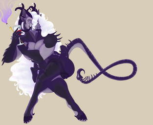 animal_genitalia animal_penis anthro equine_genitalia equine_penis femboy genitals male penis posed solo judaplex warhammer_(franchise) warhammer_fantasy slaanesh demon hi_res
