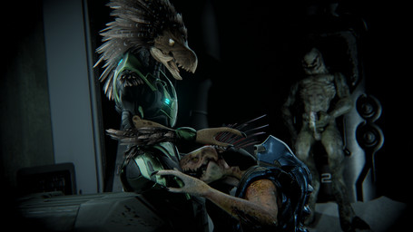 3_fingers anthro anthro_on_anthro arm_feathers arm_quills arm_tuft armor beak being_watched brown_body brown_feathers clothed clothed_sex clothing cunnilingus digitigrade duo duo_focus feather_hair feathered_crest feathers female female_anthro fingers genitals group head_crest intraspecies kneeling_oral_position looking_at_another male male/female male_anthro masturbation nude_male oral penile penile_masturbation penis pseudo_hair quill_hair scales sex sitting tan_body tan_scales trio tuft vaginal voyeur yellow_eyes tallion pickle_juice_(modeler) halo_(series) microsoft xbox_game_studios cor_zan t'loaki alien avian ibie'shan kig-yar sangheili scalie t'vaoan 16:9 3d_(artwork) colored digital_media_(artwork) hi_res widescreen