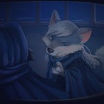 4_fingers angry anthro biped clothed clothing detailed_background duo female fingers grey_body night you_miichi nairi:_tower_of_shirin nairi_(series) hessa_(nairi) canid canine fox mammal 1:1 2017 official_art