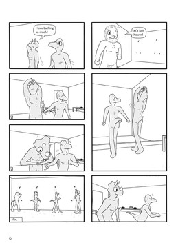abs anthro bathing butt dialogue horn locker_room male mane muscular muscular_anthro muscular_male nude pecs pubes shower showering showering_together slightly_chubby standing stretching wet wet_body white_body phoen ceratopsian ceratopsid chasmosaurine dinosaur dromaeosaurid felid lion mammal marginocephalian ornithischian pachycephalosaurid pachycephalosaurus pantherine prehistoric_species reptile saurischian scalie theropod triceratops velociraptor absurd_res comic hi_res