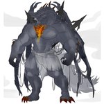anthro biped bottomwear clothed clothing loincloth loincloth_only male muscular muscular_anthro muscular_male muscular_thighs solo spikes spikes_(anatomy) topless topless_anthro topless_male ariyakonsuay capcom monster_hunter elder_dragon gogmazios 2025 absurd_res hi_res