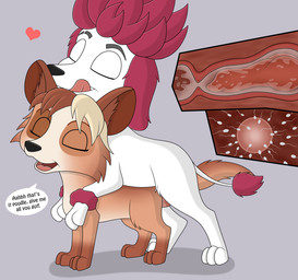 all_fours animal_genitalia animal_penis bodily_fluids brown_body brown_fur canine_genitalia canine_penis cum cum_in_uterus cum_in_vagina cum_inside cum_request dialogue doggystyle duo eyes_closed female female_penetrated feral from_behind_position fur genital_fluids genitals grey_background hair heart_symbol impregnation insemination_request internal knot knotting male male/female male_penetrating male_penetrating_female open_mouth ovum penetration penile penile_penetration penis penis_in_vagina purple_hair requesting sex simple_background speech_bubble sperm_cell text tongue tongue_out uterus vaginal vaginal_canal vaginal_knotting vaginal_penetration white_body white_fur young young_feral skateryena 100_percent_wolf flying_bark_productions batty_(100_percent_wolf) freddy_lupin_(100_percent_wolf) canid canine canis domestic_dog mammal english_text hi_res
