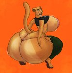 after_transformation anthro anthrofied areola big_areola big_breasts big_butt bottomwear bouncing_breasts breasts butt butt_grab butt_jiggle butt_squish clothed clothing female fur hand_on_butt holding_breast huge_areola huge_breasts huge_butt huge_hips huge_thighs hyper hyper_butt jiggling looking_at_butt looking_back looking_down looking_pleasured multicolored_body multicolored_fur open_mouth pants pose presenting presenting_hindquarters raised_clothing raised_shirt raised_topwear rear_view sexy_eyes shirt smile solo spread_legs spreading squish thick_thighs topwear torn_bottomwear torn_clothing torn_pants two_tone_body two_tone_fur wide_hips yellow_body yellow_fur mr_jugger rhynobullraq disney the_lion_king nala_(the_lion_king) felid lion mammal pantherine hi_res pinup