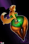 anthro big_butt breasts bunny_costume butt claws clothing costume crossgender female fingerless_gloves fishnet_clothing fishnet_legwear footwear gloves hand_on_butt handwear high_heels legwear mtf_crossgender shoes solo zvar nintendo star_fox fox_mccloud canid canine fox mammal 2:3 hi_res