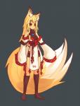 asian_clothing big_tail blonde_hair breasts clothed clothing east_asian_clothing female fully_clothed hair haori inner_ear_fluff japanese_clothing long_hair long_sleeves obi obijime pupils simple_background slit_pupils smile solo standing tail tuft sub-res suzu_(sub-res) animal_humanoid canid canid_humanoid canine canine_humanoid fox_humanoid humanoid mammal mammal_humanoid hi_res