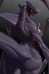 anthro anus areola back_muscles big_breasts big_butt black_sclera breasts brown_areola brown_nipples butt curvy_anthro curvy_female curvy_figure erect_nipples female fin genitals grey_body grey_scales hourglass_figure hourglass_figured_anthro hourglass_figured_female huge_breasts huge_butt looking_at_viewer looking_back muscular muscular_anthro muscular_female nipples non-mammal_breasts non-mammal_nipples nude presenting pussy raised_tail rear_view red_body scales sharp_teeth small_waist solo spikes spikes_(anatomy) tail teeth text thick_tail thick_thighs wide_hipped_anthro wide_hipped_female wide_hips yellow_eyes ilot mythology nintendo pokemon dragon garchomp generation_4_pokemon mythological_creature mythological_scalie pokemon_(species) scalie 2023 absurd_res artist_name digital_media_(artwork) hi_res portrait shaded three-quarter_portrait