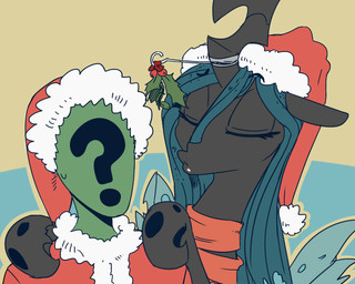 duo female feral holidays holly_(plant) insect_wings male plant wings rustydooks sunibee christmas friendship_is_magic hasbro my_little_pony anon queen_chrysalis_(mlp) arthropod changeling_(mlp) colored