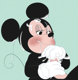 anthro big_ears black_body black_ears black_fur black_nose blue_background blush bodily_fluids closed_smile clothing countershading cum cum_drip cum_in_mouth cum_inside cum_on_ear cum_on_eye cum_on_face dripping eyelashes female fur genital_fluids genitals glistening_eyelids gloves handjob handwear humanoid_genitalia humanoid_penis long_tail male male/female mouse_tail mouth_closed narrowed_eyes one_eye_closed penile penis rosy_cheeks sex simple_background smile solo_focus tail tan_body tan_countershading tan_skin thin_tail white_clothing white_gloves white_handwear four-pundo disney minnie_mouse house_mouse mammal mouse murid murine rodent 2024 absurd_res hi_res