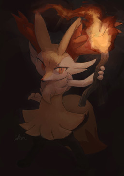 3_fingers ambiguous_anthro ambiguous_gender anthro arm_tuft biped black_body black_fur cheek_tuft chest_tuft digitigrade dipstick_tail elemental_manipulation eyelashes facial_tuft fingers fire fire_manipulation front_view fur hip_tuft holding_object holding_stick inner_ear_fluff looking_at_viewer markings multicolored_body multicolored_fur nude_ambiguous nude_anthro on_model orange_body orange_eyes orange_fur orange_inner_ear_fluff orange_nose orange_tail_tip pointy_ears prick_ears raised_arm shoulder_tuft simple_background solo standing stick tail tail_markings tapering_snout torch tuft two_tone_tail white_body white_fur yellow_body yellow_fur yellow_tail ikei nintendo pokemon braixen canid generation_6_pokemon mammal pokemon_(species) 2021 colored digital_media_(artwork) digital_painting_(artwork) full-length_portrait hi_res painting_(artwork) portrait shaded signature