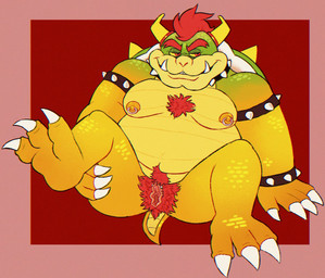 3_toes andromorph armband armband_only black_armband black_collar body_hair bottomless bottomless_andromorph bottomless_intersex cellulite chest_fur chest_hair claws clothed clothing collar eyebrows feet genital_focus genital_piercing genitals green_shell hair hairy_vulva hand_on_leg hand_on_own_leg horn intersex nipple_piercing nipples nude_andromorph piercing pink_vulva pubes red_background red_chest_hair red_eyebrows red_eyes red_hair red_pubes red_pubic_hair shell simple_background solo spiked_armband spiked_collar spikes tail toes topless topless_andromorph topless_intersex underbite vulva vulva_focus vulva_piercing white_claws white_spikes yellow_arms yellow_feet yellow_horn yellow_legs yellow_sclera yellow_spikes yellow_tail vvondermoon mario_bros nintendo bowser koopa scalie 2023 digital_drawing_(artwork) digital_media_(artwork) english_description