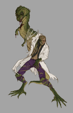 2_heads anthro blood blood_in_mouth blood_on_face bodily_fluids body_horror clothed clothing coat duo feral green_body green_scales grey_background growth hair id_tag lab_coat loss_of_control loss_of_self male mid_transformation multi_head multi_limb name_badge name_tag scale_growth scales scientist sharp_teeth simple_background solo teeth topwear torn_clothing transformation xcooldude69x marvel the_lizard_(marvel) human lizard mammal reptile scalie hi_res