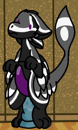 abdominal_bulge anal anal_fluids anal_penetration anthro black_body black_feathers bodily_fluids crouching dildo dildo_in_ass dildo_insertion dildo_sitting dot_eyes ears_down embarrassed feathers frowning_at_viewer genital_fluids genitals grey_body grey_feathers knot knotted_dildo looking_at_viewer male markings multi_ear object_in_ass penetration penis pivoted_ears precum riding_dildo sex_toy sex_toy_in_ass sex_toy_insertion simple_eyes solo standing stinkvali hiroshi_(stinkvali) avali 3:5