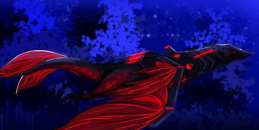 4_wings black_body cybernetic_limb cybernetic_wing cybernetics feral flying forest forest_background glowing glowing_eyes machine multi_wing night plant red_body red_eyes scales sky solo star starry_sky tail tree wings qollss aionguard avalanche_studios mythology beast_(aionguard) cyborg dragon hybrid mythological_creature mythological_scalie scalie absurd_res hi_res