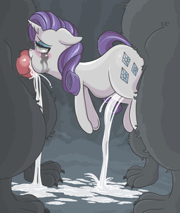 abdominal_bulge animal_genitalia animal_penis anthro asphyxiation bodily_fluids canine_genitalia canine_penis cheek_bulge choking choking_on_penis claws cum cum_drip cum_in_mouth cum_inside cum_on_face cum_on_ground cum_on_penis cum_while_penetrated dangling dangling_arms dangling_legs deep_throat dominant dripping ejaculation eye_roll faceless_character faceless_male fellatio female female_focus feral feral_penetrated genital_fluids genitals group group_sex half-closed_eyes interspecies interspecies_domination knot knotted_penis larger_male makeup male male/female narrowed_eyes oral oral_penetration paws penetration penile penis running_makeup sex side_view size_difference smaller_female smaller_penetrated spitroast standing suspended_by_penis suspension suspension_doggystyle tears teary_eyes threesome toe_claws trio unconscious purigon_z friendship_is_magic hasbro my_little_pony rarity_(mlp) canid canine diamond_dog_(mlp) equid equine horse mammal pony hi_res