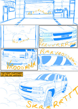car detailed_background not_furry sound_effects speed_lines text vehicle zero_pictured gulasauce_(artist) absurd_res comic english_text hi_res