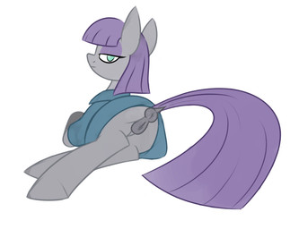 anatomically_correct anatomically_correct_genitalia anatomically_correct_vulva animal_genitalia animal_vulva anus bangs butt clothing crossed_legs dock_(anatomy) equine_anus equine_genitalia equine_vulva eyeshadow female feral genitals grey_anus grey_body grey_vulva hair hooves looking_at_viewer lying makeup puffy_anus purple_eyeshadow purple_hair purple_tail simple_background solo tail vulva white_background moonatik friendship_is_magic hasbro my_little_pony maud_pie_(mlp) earth_pony equid equine horse mammal pony digital_media_(artwork) hi_res