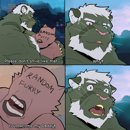 5_fingers beard faceless_character faceless_male facial_hair fingers hair hug hugging_another male open_mouth outside solo text white_beard white_facial_hair white_hair sollyz felid mammal pantherine 1:1 2020 colored comic detailed digital_drawing_(artwork) digital_media_(artwork) english_text shaded