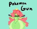 anthro breasts female genitals gun handgun holding_gun holding_handgun holding_object holding_pistol holding_ranged_weapon holding_weapon nipples pistol plant pussy ranged_weapon simple_background solo weapon nintendo palworld pocketpair pokemon bristla elemental_creature flora_fauna pal_(species) absurd_res hi_res