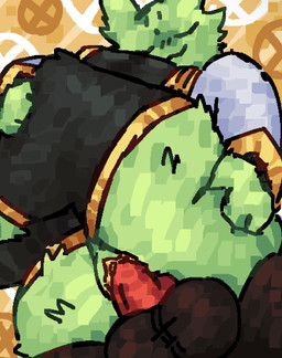 anthro big_breasts big_butt black_body blush blush_lines breasts butt butt_grab clothed clothed_sex clothing duo eyes_closed female fluffy fur genitals green_body green_fur green_vulva hand_on_butt hand_on_knee hand_on_leg legs_up low-angle_view male male/female neck_tuft penetration penis red_penis sex smile tuft vaginal vaginal_penetration vulva yellow_vulva scaliescum rain_world videocult saint_(rain_world) lizard_(rain_world) red_lizard_(rain_world) scalie slugcat aliasing digital_media_(artwork) hi_res