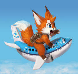 aircraft airplane ambiguous_gender anthro backpack brown_body brown_fur dipstick_tail duo feral flying fur gloves_(marking) jet leg_markings machine markings nude open_mouth side_view sky socks_(marking) tail tail_markings vehicle silverfox5213 klm_royal_dutch_airlines silverfox5213_(character) canid canine dire_aircraft dire_machine dire_vehicle fox living_aircraft living_machine living_vehicle mammal red_fox true_fox 2013 watermark