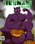 abs anthro barazoku biped digitigrade fictional_magazine_cover food fruit fur holidays ikuman looking_at_viewer male male_anthro muscular muscular_anthro muscular_male nipples nude pecs plant pumpkin purple_body purple_fur qr_code solo text shishibro cartoon_network halloween mythology ok_k.o.!_let's_be_heroes bernard_(ok_k.o.!_lbh) canid canine canis mammal mythological_canine mythological_creature werecanid werecanine werecreature werewolf wolf 4:5 cover english_text hi_res magazine_cover