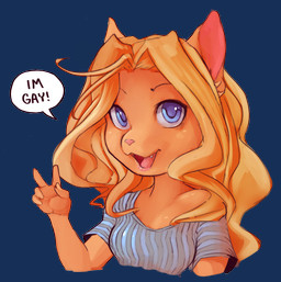 5_fingers anthro blonde_hair blue_eyes breasts chibi cute_fangs dialogue fangs female fingers gesture hair hand_gesture looking_at_viewer open_mouth pink_nose simple_background smile solo stated_homosexuality stated_sexuality teeth text transparent_background v_sign corablue cheese_quesadilla felid mammal 2018 alpha_channel english_text