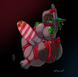 3_toes 4_ears ankles_tied anthro areola balls belly big_balls big_breasts big_butt big_penis black_background black_body black_feathers black_hair bound breasts butt candy candy_cane candy_cane_condom candy_cane_ear_ring claws condom dessert feather_hair feathers feet food genitals gift_wrapped gifting_self glans green_areola green_claws green_eyes green_glans green_inner_ear green_lips green_mouth green_nipples grey_belly grey_body grey_breasts grey_feathers grey_legs grey_penis gynomorph gynomorph_anthro hair hands_tied holidays huge_balls huge_breasts huge_butt huge_penis humanoid_genitalia humanoid_penis hyper hyper_balls hyper_genitalia hyper_penis intersex intersex_anthro lips looking_at_viewer multi_ear nipples non-mammal_areolas non-mammal_balls non-mammal_breasts nude_anthro nude_gynomorph ornament penis pseudo_hair red_background red_bow red_bow_ribbon red_ribbon ribbon_only sexual_barrier_device simple_background solo thick_thighs toe_claws toes wearing_condom wingless_avian theok_arts christmas mama_malachite avali avian hi_res signature