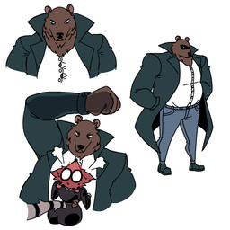 anthro big_butt big_tail black_bodysuit black_clothing black_skinsuit blush blush_lines blushing_profusely bodysuit bottomwear brown_body brown_fur butt button_(fastener) clothed clothed_anthro clothed_female clothed_male clothing confusion denim denim_bottomwear denim_clothing detective duo eye_contact female female_anthro femme_fatale footwear fully_clothed fully_clothed_anthro fully_clothed_female fully_clothed_male fur green_clothing green_jacket green_topwear hand_in_pocket infatuation jacket jeans larger_male looking_at_another looking_up looking_up_at_another male male_anthro male_focus markings musclegut muscular muscular_male pants pockets pouch_(clothing) raised_arm shirt shoes silly simple_background size_difference skinsuit slightly_chubby small_waist smaller_female smoke smoke_from_nose straining_buttons striped_body striped_fur striped_markings striped_tail stripes suit tail tail_markings thief tight_clothing topwear white_background white_clothing white_shirt white_topwear wide_hips diegutan marcos_the_bear uva_the_raccoon bear brown_bear mammal procyonid raccoon ursine 1:1 aliasing binary_drawing digital_drawing_(artwork) digital_media_(artwork) hi_res