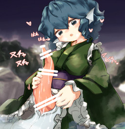 animal_genitalia animal_genitalia_on_humanoid animal_penis breasts censor_bar cetacean_genitalia cetacean_penis genitals gynomorph heart_symbol ineffective_censorship intersex masturbation penis solo split_form tapering_penis whis11 touhou wakasagihime aquatic humanoid merfolk censored