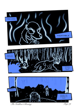 anthro curse cursed fantasy feral forest group plant running tree garrus368 nykha_(garrus368) cervine deer deity elf humanoid mammal wiffen_(specie) comic hi_res