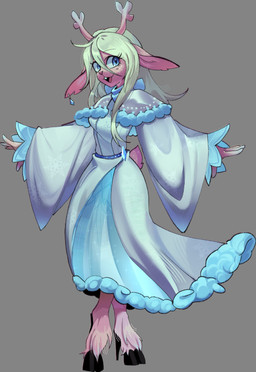2_horns 4_fingers anthro antlers blonde_hair blue_clothing blue_dress blue_eyes buckteeth clothed clothing cloven_hooves dress ear_piercing eyebrow_through_hair eyebrows eyelashes female fingers freckles fully_clothed fur grey_background hair hooves horn long_hair looking_at_viewer multicolored_clothing multicolored_dress open_mouth open_smile piercing simple_background smile solo standing tan_body tan_fur teal_clothing teal_dress teeth translucent translucent_hair two_tone_clothing two_tone_dress psibunny deltarune undertale_(series) noelle_holiday deer mammal 2025 absurd_res hi_res