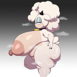 anthro areola big_areola big_breasts big_butt big_nipples blue_eyes breasts butt collar cowbell female horn huge_breasts huge_hips huge_thighs looking_at_viewer multicolored_body narrowed_eyes nipples nude overweight overweight_female pink_areola pink_nipples slightly_chubby solo steam thick_thighs two_tone_body wide_hips ryukinoodle idw_publishing sega sonic_the_hedgehog_(comics) sonic_the_hedgehog_(idw) sonic_the_hedgehog_(series) lanolin_the_sheep_(sonic) bovid caprine mammal sheep 1:1 absurd_res hi_res