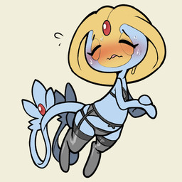 2_tails black_bra black_clothing black_legwear black_panties black_stockings black_underwear blush bodily_fluids bra breasts clothed clothed_female clothed_humanoid clothing colored_edge_bra colored_edge_panties colored_edge_underwear digitigrade embarrassed eyebrows eyelashes eyes_closed featureless_arms featureless_breasts featureless_legs female female_humanoid floating flying_sweatdrops forehead_gem garter_belt garter_straps gem grey_body grey_bra grey_clothing grey_legwear grey_panties grey_stockings grey_underwear head_turned legwear lingerie midriff multi_tail multicolored_body multicolored_bra multicolored_clothing multicolored_legwear multicolored_panties multicolored_stockings multicolored_underwear not_furry open_mouth panties red_gem simple_background solo stockings sweat sweatdrop sweaty_face tail tail_gem tan_background two_tone_body two_tone_bra two_tone_clothing two_tone_legwear two_tone_panties two_tone_stockings two_tone_underwear underwear yellow_body itsunknownanon nintendo pokemon generation_4_pokemon humanoid legendary_pokemon pokemon_(species) uxie 1:1 2025 hi_res