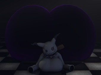 anthro big_breasts big_butt black_body breast_squish breasts brown_body bubble_butt butt checkered checkered_floor dipstick_ears ear_markings eyelashes female front_view grey_body head_tilt huge_breasts huge_butt hyper hyper_butt lying markings multicolored_body multicolored_ears on_front pokemorph smile solo squish tail woodworkssfm nintendo pokemon generation_7_pokemon mimikyu pokemon_(species) shiny_pokemon 2022 3d_(artwork) 4:3 digital_media_(artwork) source_filmmaker_(artwork)