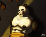 abs anthro bdsm bodily_fluids bondage bound cum cum_on_body cum_on_chest facial_scar genital_fluids licking licking_lips licking_own_lips lying male muscular muscular_anthro muscular_male nipples on_back open_mouth pecs restraints rope rope_bondage scar solo submissive submissive_male teeth tongue tongue_out artemi beastars gouhin_(beastars) bear giant_panda mammal absurd_res hi_res