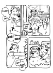 anthro assisted_bathing bath black_and_white canid canine canis clothed clothing comic dialogue domestic_dog duo dylan_(vasuki) ear_piercing english_text eyes_closed felid heart_symbol howie_(vasuki) male mammal monochrome pantherine piercing shiba_inu spitz text tiger topless vasuki water