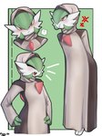 angry anthro clothed clothing confusion dress eyes_closed female headgear headwear hijab mouth_closed religious_clothing religious_headwear solo rizal_ok nintendo pokemon gardevoir generation_3_pokemon pokemon_(species) absurd_res hi_res