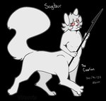 albino black_background hair holding_object holding_weapon intersex maleherm paws pink_nose red_eyes short_fur simple_background solo text weapon white_body white_hair puppetmaster13uwu rain_world videocult creation_(puppetmaster13uwu) slugcat slugcat_taur taur english_text