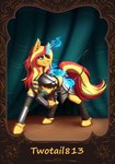 armor arrow_(weapon) blonde_hair blue_eyes bow_(weapon) cosplay female glowing hair hooves horn magic magic_hands multicolored_hair ranged_weapon red_hair smile solo two_tone_hair weapon twotail813 bethesda_game_studios equestria_girls hasbro microsoft my_little_pony mythology skyrim the_elder_scrolls aela_the_huntress sunset_shimmer_(eg) equid equine mammal mythological_creature mythological_equine unicorn hi_res