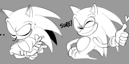 5_fingers ambiguous_gender black_text clothing ellipsis fingers gesture gloves grey_background hand_gesture handwear heart_symbol mouth_closed one_eye_closed simple_background smile text thumbs_up wink animation_sensation sega sonic_the_hedgehog_(series) sonic_the_hedgehog eulipotyphlan hedgehog mammal 2025 absurd_res digital_drawing_(artwork) digital_media_(artwork) hi_res monochrome