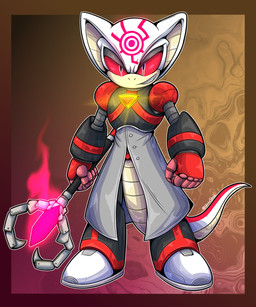 albino anthro chest_gem clothing coat gem glowing glowing_markings lab_coat male markings red_eyes robotic_limbs scales snake_hood solo staff tail tools topwear white_body white_scales wrench haiiroslash sega sonic_the_hedgehog_(series) dr._frlicien_(eggbot15) fan_character cobra reptile scalie snake 5:6 absurd_res digital_media_(artwork) hi_res