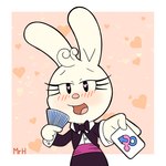anthro eyelashes female fur inviting inviting_to_sex looking_at_viewer magic magic_trick magician open_mouth requesting seductive sex_request smile solo white_body white_fur el_senor_erizo fumee_(el_senor_erizo) lagomorph leporid mammal rabbit 1:1 hi_res